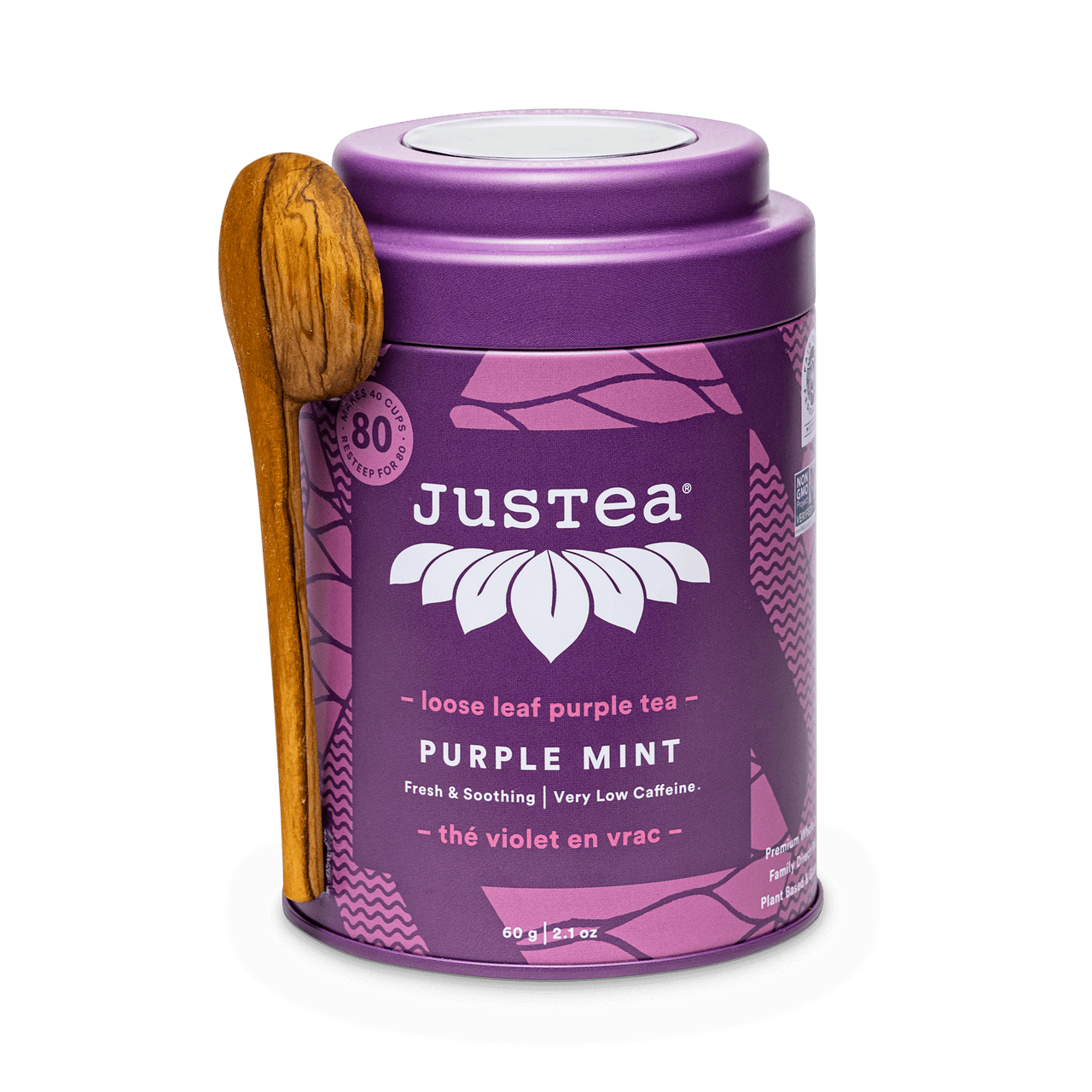 JusTea Purple Mint - Dose & Löffel - Lila Tee